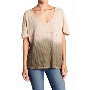 Free People Sun Dial ombré olive and cream tee
